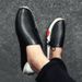 Men's Leather Casual Shoes With Flat Low Heel Lightweight Slip-on Soft Sole New Style Retro Fashion Suitable For_vogvips.com