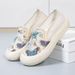 Old Beijing Cloth 2025 Summer New Women's Flat Bottom Canvas Casual Fashion Student High Heel Soft Sole Ethnic Style_vogvips.com