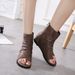 Flat Sandals For Women In Summer, With An Inner Height Increase And Black Toe Cover. Women's High Top Shoes, Roman Shoes_vogvips.com