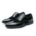 Euro Step Men's Leather Square Toe Patchwork British Business Work Formal New Brogue Carved Groom Shoes_vogvips.com