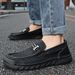Men's Leather Shoes, Autumn Soft-Soled Genuine Leather Loafers, Handmade Casual Slip-On Lazy Shoes, Men's Large Size 46_vogvips.com