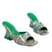 New Square Toe Crystal Heel Sandals For Women, Summer Outerwear, Graffiti Style, Plus Size, Elegant High Heeled Slippers_vogvips.com