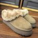 Autumn Women's Comfortable Fashion Thick-Soled Round-Toe Slip-On Casual Loafers For Petite Lazy People Furry Shoes_vogvips.com