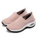 Women's Comfortable Walking Shoes - Breathable Mesh Slip-On Sneakers With Thick Cushioned Sole For Middle-Aged Women_vogvips.com