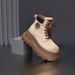 Genuine Leather Thick-Soled Martin For Women 2025 New Autumn Winter British Style Yellow Short Height-Increasing_vogvips.com