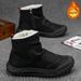 Winter Fleece-Lined High-Top Martin Boots For Men, Men's Work Shoes, Trendy Versatile Thickened Warm Cotton Shoes, Non-S_vogvips.com
