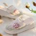 Thick Sole With Sloping Heels, Fashionable Bun Half Support Fabric, Mesh Embroidered Shoes, Sandals, And Slippers For_vogvips.com