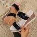 New Plus Size Women's Sandals, Fashionable And Casual Wedge Heel Thick Soled Sandals_vogvips.com