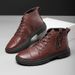 European Warm Series Wenzhou Winter Martin British Style Lace-up Short Boots Men's Fashion Fleece-lined Warm Cotton Shoes Trendy_vogvips.com