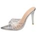 Rhinestone Stiletto High Heel Sandals For Women Outdoor 2025 Spring Summer New Fashion Transparent Elegant Pointed Toe_vogvips.com