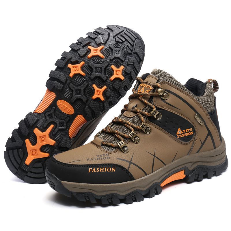 Hiking Shoes Men Ankle Boots Outdoor Camping Anti-collision Climbing Shoe Lace Up Climbing Trekking Sneakers_vogvips.com