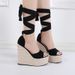 Women’s Shoes Fashion High Heel Women's Shoes Ankle Strap Rope Wedge Heel 16 Cm Sandals_vogvips.com