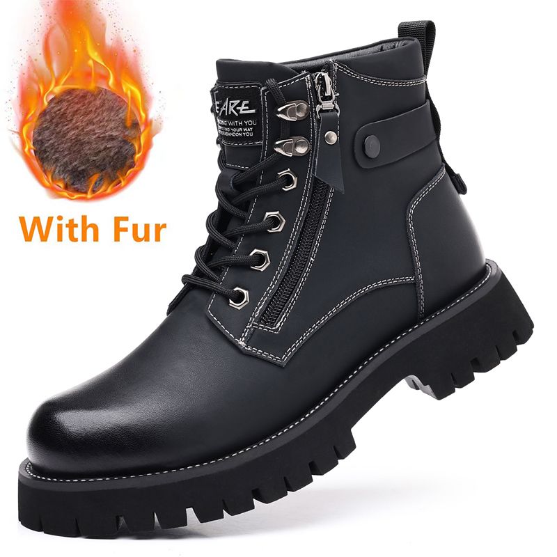 Classic Outdoor Mens Casual Leather High Top Boots Stylish Ankle Boots Autumn Warm Winter Shoes Hot Sale Lace Up Motocro_vogvips.com