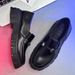 Spring 2023 British Style Leather Platform Low Set Foot Loafers A Slip-on Casual Men's Shoes_vogvips.com