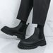 Men's High-top Martin British-style Short Winter Men's Shoes, Vintage Brogue Boots, Thick-soled Slip-on Chelsea Boots_vogvips.com