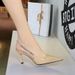 7317-A8 European And American Style Sexy Pointed Toe Rhinestone Chain Backless Patent Leather Women's Shallow Mouth_vogvips.com