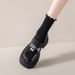High Quality Thick Sole Chunky Heel Student Leather For Women 2023 Autumn New Versatile French Style Loafers Slip-On Single Shoes Ins_vogvips.com
