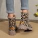 2023 Winter New Large Size Leopard Print Short For Women, European And American Style, Round Toe, Plush Cotton,_vogvips.com