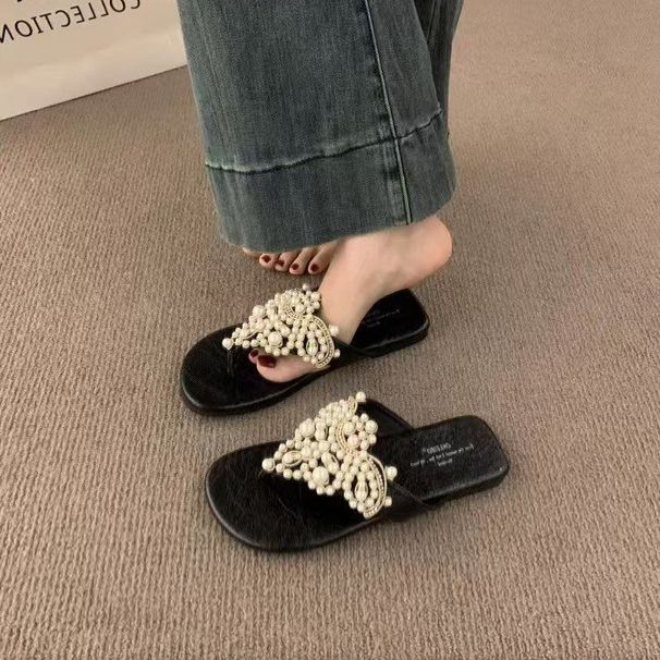 Women's Flip-flops Summer Outdoor New Flip-flops Pearl Beach Sandals_vogvips.com