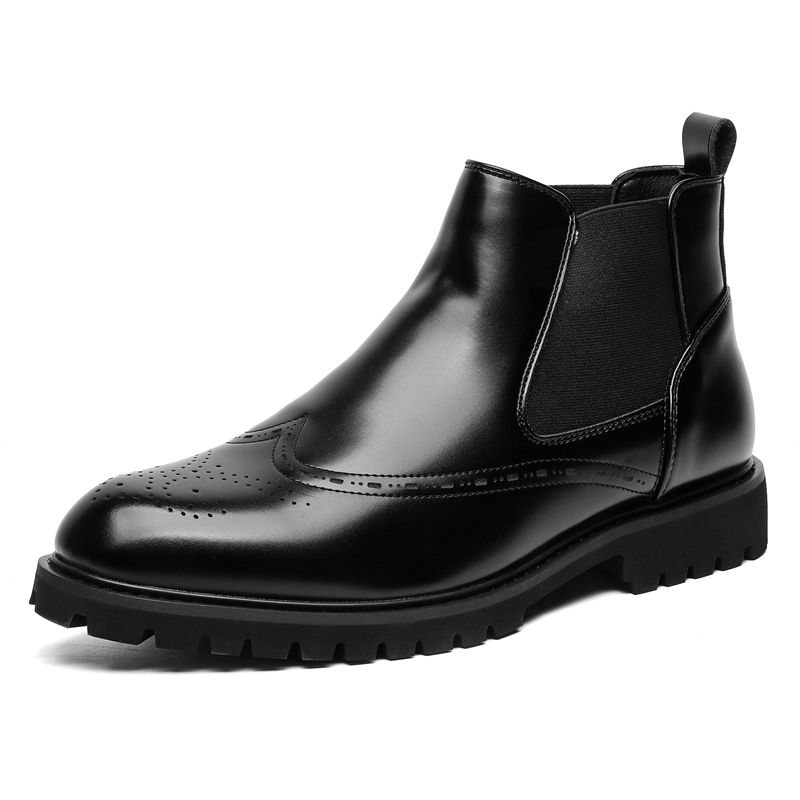 New Leather Spring Men's Shoes High-top Men's Heightening Tooling Martin Boots_vogvips.com
