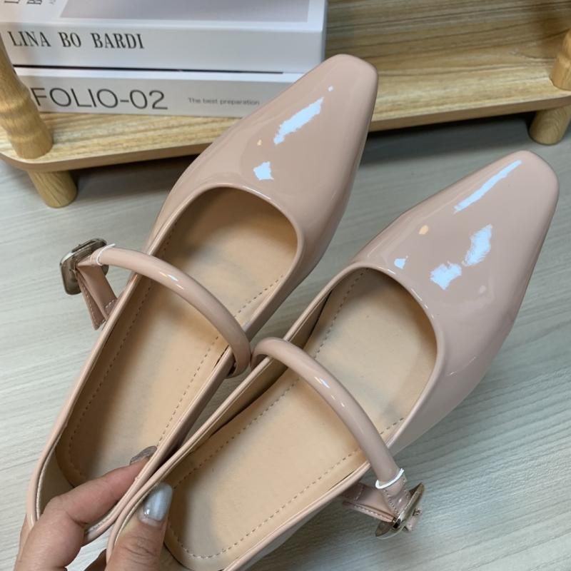 2025 New Shoe Square Head Casual Versatile French Fairy With Skirt Strap Women's Single Shoes_vogvips.com