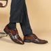 Euro Step REEHEMES Crocodile Pattern Autumn New Brogue Business Formal Leather Men's Cowhide British Pointed Shoes 9827_vogvips.com