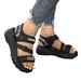 Women's Casual Platform Sandals Open Toe Sports Shoes Summer New Style Beach Platform Sandals One Strap_vogvips.com
