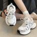 Women's Dad Sneakers 2025 Summer Autumn New Style Mesh Breathable White Height Increasing Casual Sports Shoes For Petite_vogvips.com