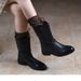 Leather Version ~7cm Internal Height Increase, European And American Retro Distressed Western Cowboy Chunky Heel Martin Designer New Luxury_vogvips.com