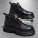 European Warm Series Autumn Winter Men's Thick-Soled Height-Increasing British Style Martin Boots Fashion New Ultra-Fiber Leather Trendy_vogvips.com