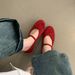Flat Retro Little Red Single Fairy 2025 New Summer Ballet To Match Dress Mary Jane Shoes_vogvips.com