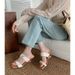 2025 New French Retro Square Toe Chunky Heel Sandals Petite Women, Fashionable One-Strap High Heels For Outdoor Wear_vogvips.com
