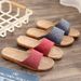 Linen Slippers For Women And Couples, Summer Indoor Non-Slip Thick Sole Wooden Floor Silent Cotton Linen Cool Slippers For Men And Women_vogvips.com