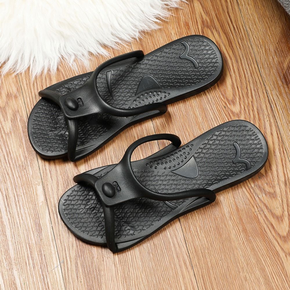 Non-slip Foldable Travel Slippers Comfortable Lightweight Bathroom Slippers Flat Heels Soft Bottom Summer Flip-flops_vogvips.com