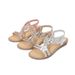 Women's Hollow Bohemian Style Flat Sandals Comfortable Rhinestone Summer Shoes Plus Size_vogvips.com