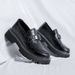 2025 Trendy Casual Comfortable Leather With British Round Toe, One Foot On Korean Version Le Fu Shoes, Thick Soled Men's_vogvips.com