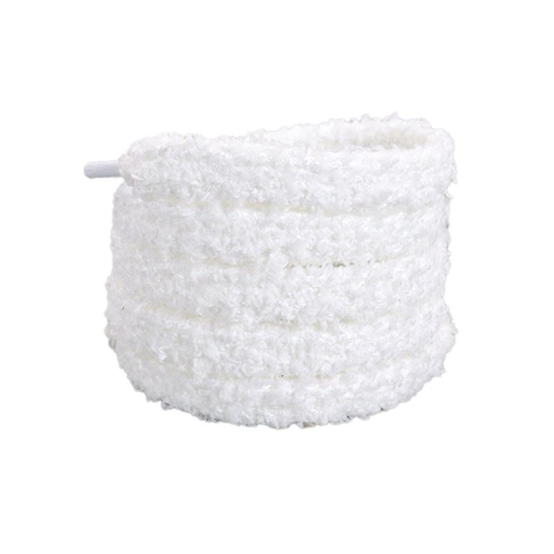 Shoe Accessories solid color plush double layer shoelaces flat widened 1cm suitable_vogvips.com