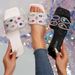 Large Size Color Diamond Flat Sandals Women In Summer 2025, New Hua Women's Shoes For Wearing One Line Slippers On The_vogvips.com