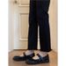 In Stock Leather~ Retro Black One-Strap Mary Jane For Women, Stunning Commuting Round-Toe Soft Sole Flat Shoes_vogvips.com