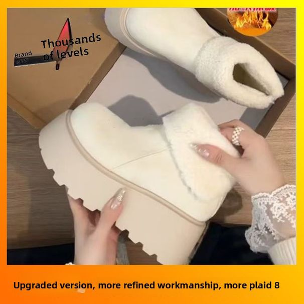Platform Thick-Soled Shoes Warm Martin 2025 Winter New Style Fleece-Lined Thickened Height-Increasing Snow_vogvips.com