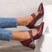 Fashionable Pointed-toe Angora Red Elegant Women's High-heeled Shoes, Solid Color, Simple Design, With Eyelet Strap And_vogvips.com