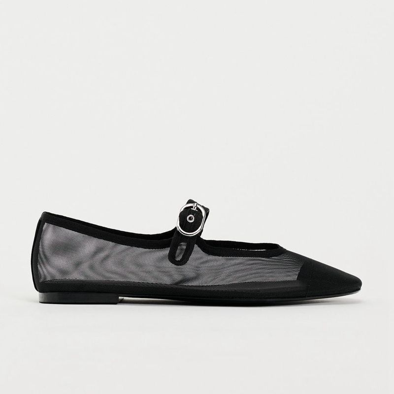 Summer Women's Shoes Black Fashion Mesh Mary Jane Single Shoes Flat Bottom Light Casual Ballet Shoes Trend_vogvips.com