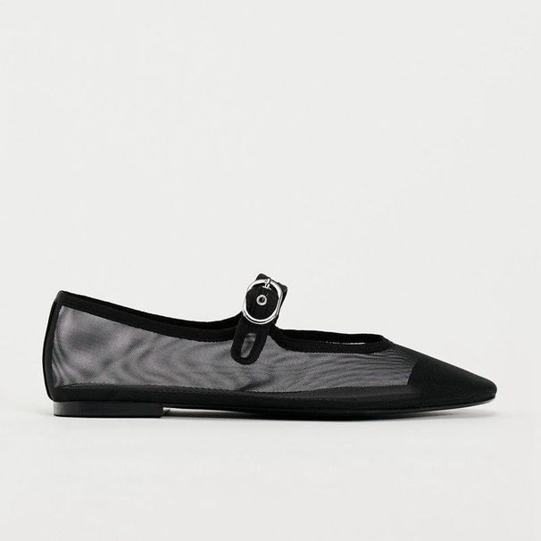 Summer Women's Shoes Black Fashion Mesh Mary Jane Single Shoes Flat Bottom Light Casual Ballet Shoes Trend_vogvips.com