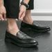 Men's Classic Leather Casual Shoes With Anti-Slip Thick Sole Outdoor Walking Shoe Pointed Toe Comfortable And Durable_vogvips.com