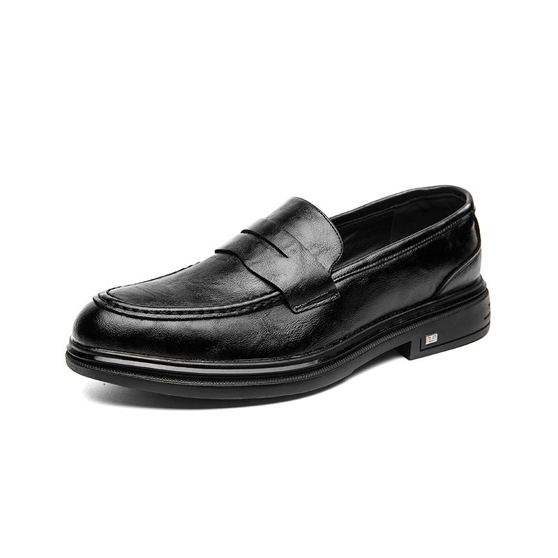 Men's Classic Leather Casual Shoes With Anti-Slip Thick Sole Outdoor Walking Shoe Pointed Toe Comfortable And Durable_vogvips.com