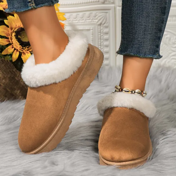 Mouth Hairy Snow Fashion 2024 Boots Womens Winter New Style Thick Bottom Short Tube One Step Lazy Large Cotton Ss_vogvips.com