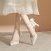 French Designer High Heels Socialite Style 2024 Summer New Chunky Heel Single Shoes Comfortable Hollow Sandals For Women_vogvips.com