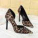 Women's Shoes Exquisitely Sexy Leopard Print High Heels For Women, Versatile Stilettos With Open Sides And Metal Pointed Toe, Elegant Single Shoes_vogvips.com