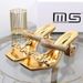 Plus Size Women's High Heel Sandals - Fashionable Rhinestone Strappy Open-Toe Slides With Chunky Heel (Gold, Silver, Black)_vogvips.com
