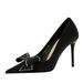 3265-H37 Banquet Fashion Korean Edition Slim Women's Shallow Mouth Pointed Water Diamond Bow Single Shoes High Heels_vogvips.com